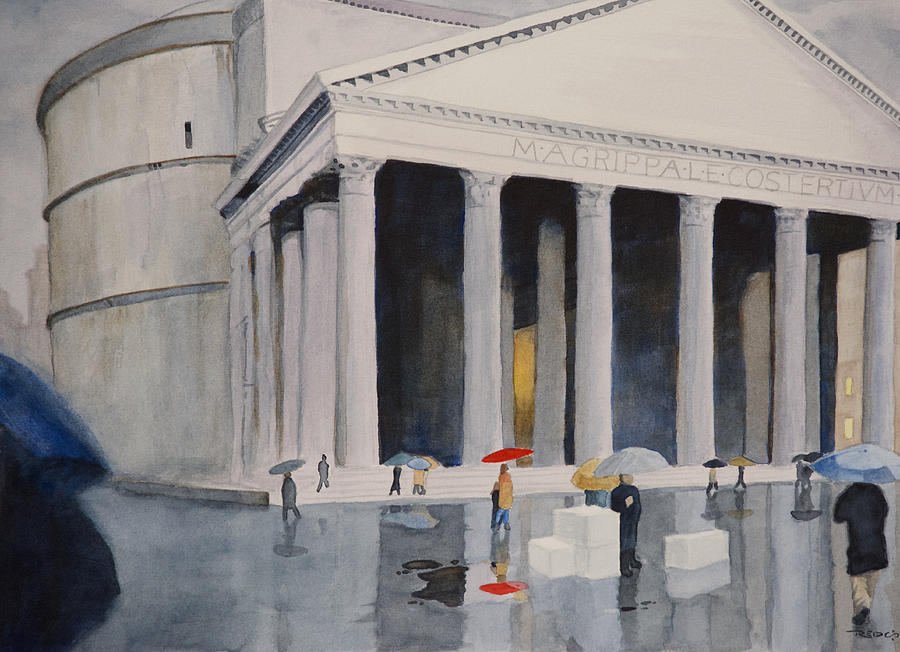 Pantheon Drizzle Painting by Christopher Reid