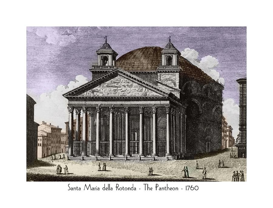 Pantheon Santa Maria della Rotonda Digital Art by John Madison