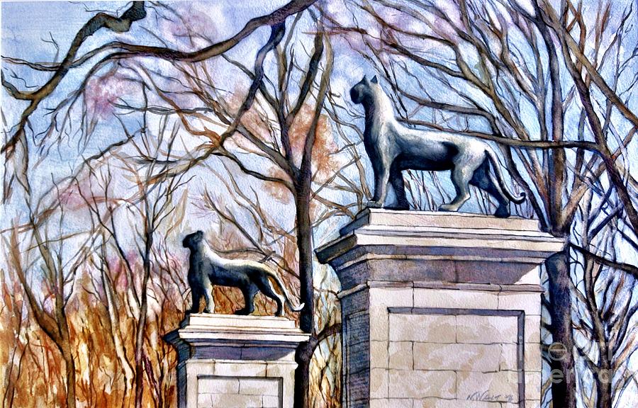 Panthers At The Gate Painting by Nancy Wait