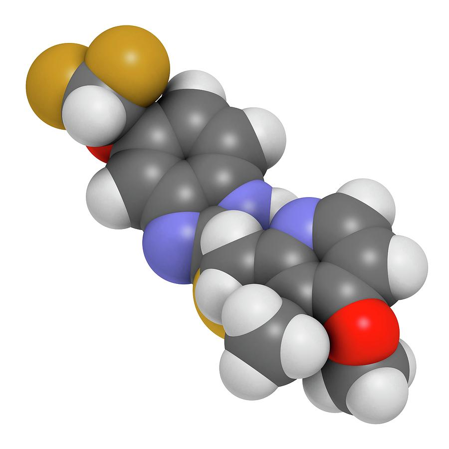 Illustration Photograph - Pantoprazole Gastric Ulcer Drug Molecule by Molekuul