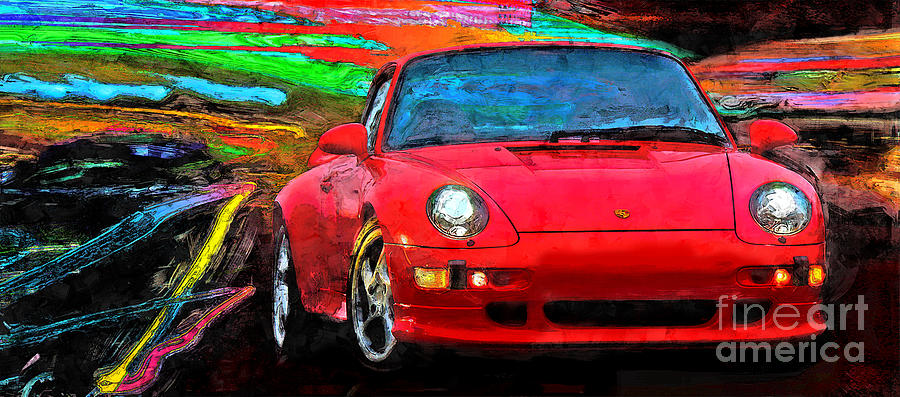 Porsche Mixed Media - Paparatzi by Alan Greene