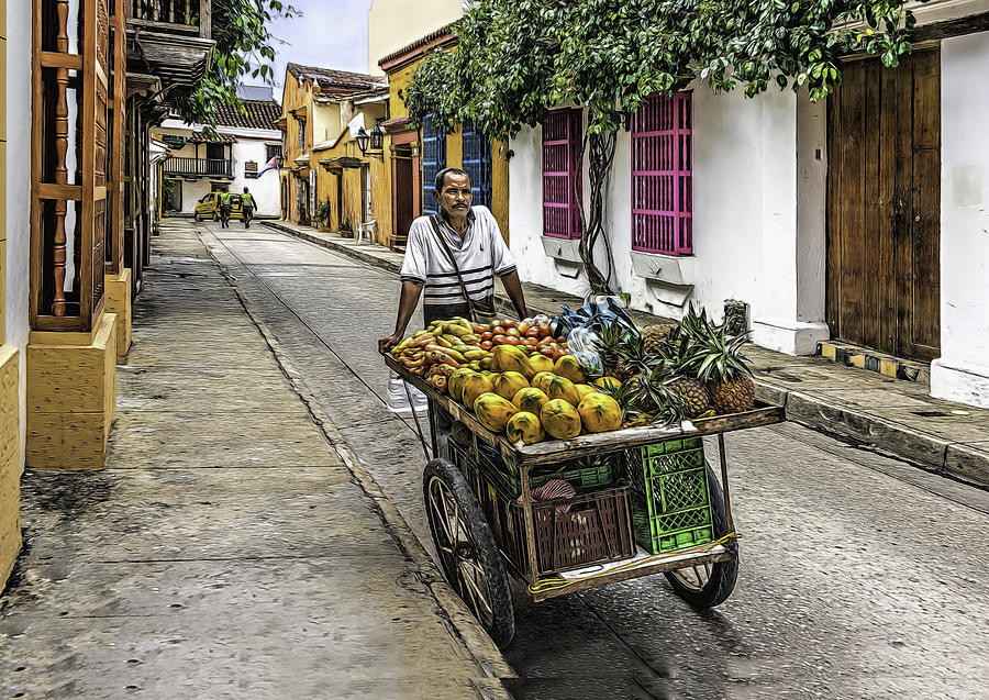 Tropical Fruit Vendor Photograph by Maria Coulson