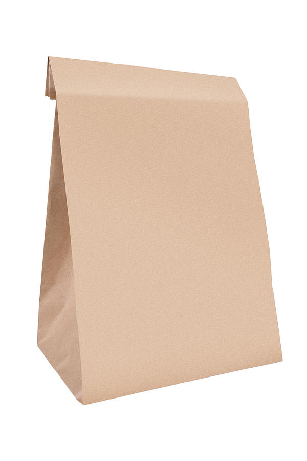 Paper bag, isolated on white background Photograph by Yevgen Romanenko