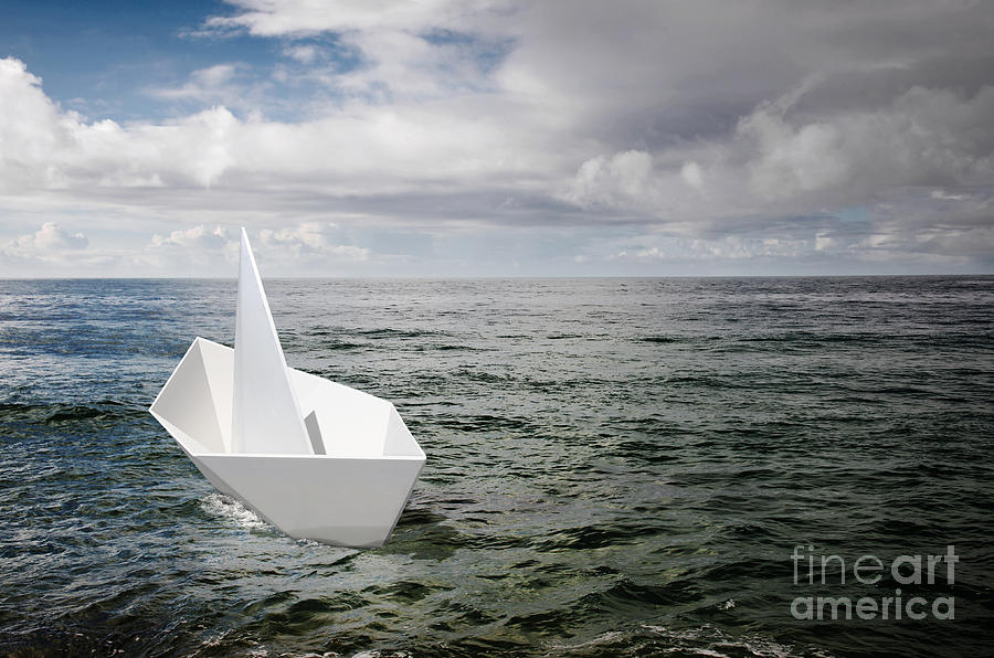 Abstract Photograph - Paper Boat by Carlos Caetano