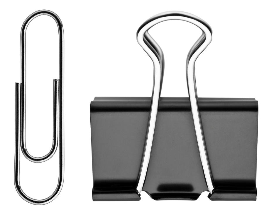 Paper clip and binder clip Photograph by Creative Crop
