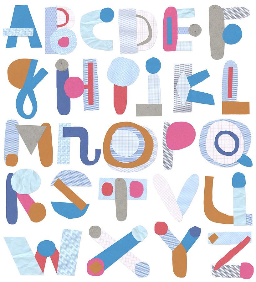 Paper cut out alphabet letters Drawing by Beastfromeast