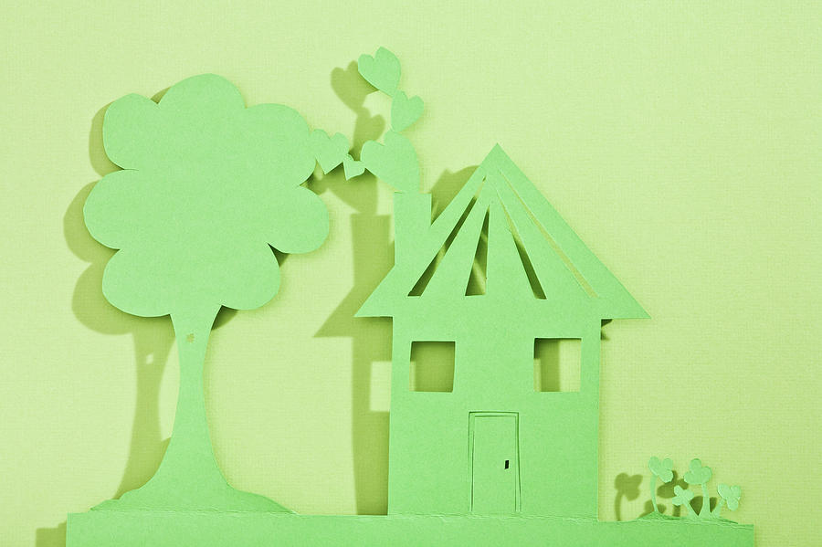 Paper Cut Out Of House And Tree Photograph by Duel