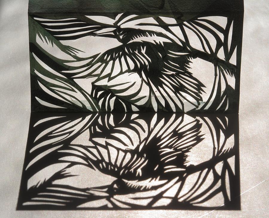 Bird Photograph - Paper Cut Reflection by Alfred Ng