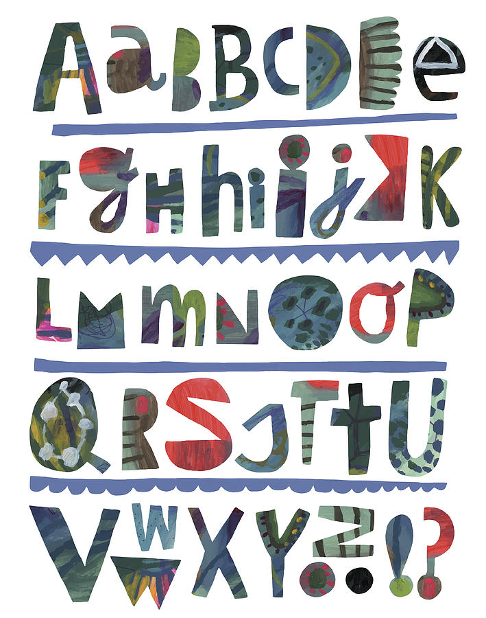 Paper cutout alphabet Drawing by Beastfromeast