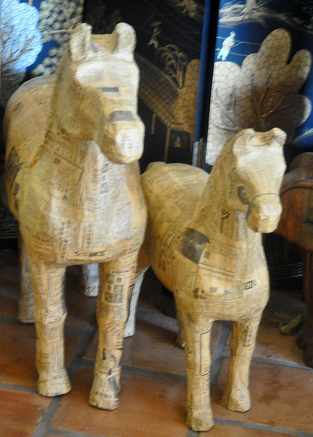 Paper Mache Horses Photograph by Jay Milo Pixels