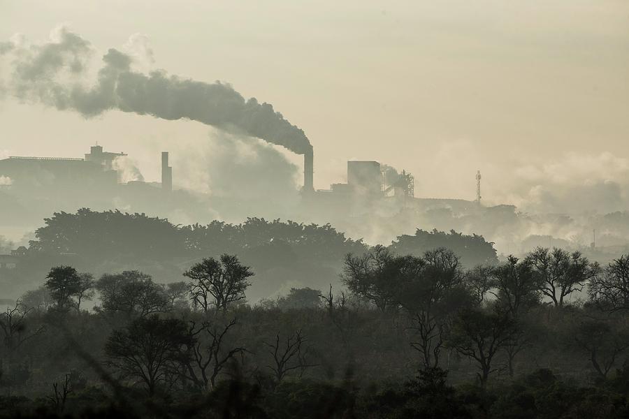 National Parks Photograph - Paper Making Plant Spewing Pollution Into The Air by Peter Chadwick/science Photo Library