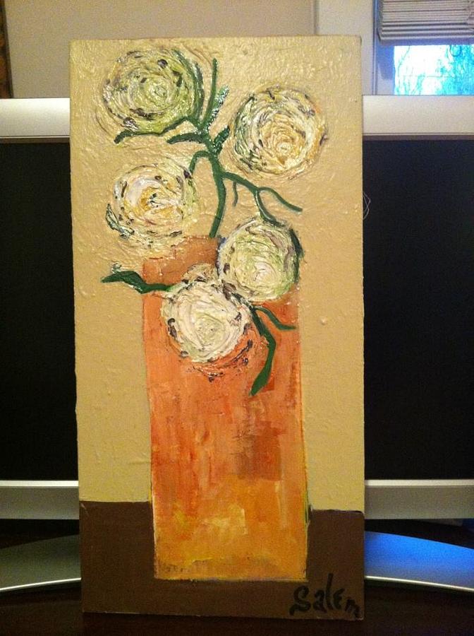 Flower Painting - Paper Roses by Anna Tolleson