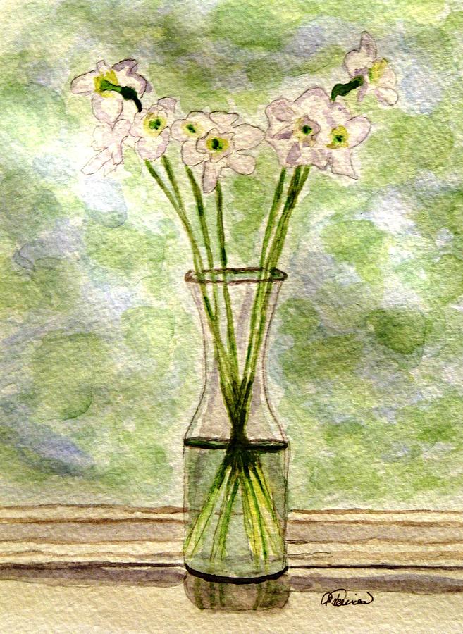 Paper Whites in Sunlight Painting by Angela Davies