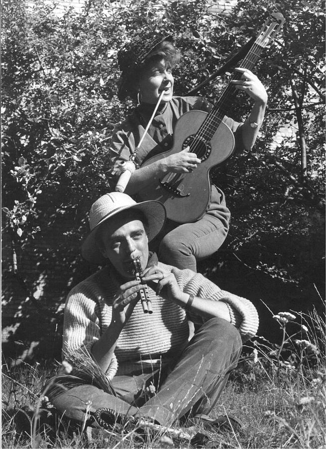 Pappa Hans and Chris with their flute and Guitar Gitana Photograph by Colette V Hera Guggenheim