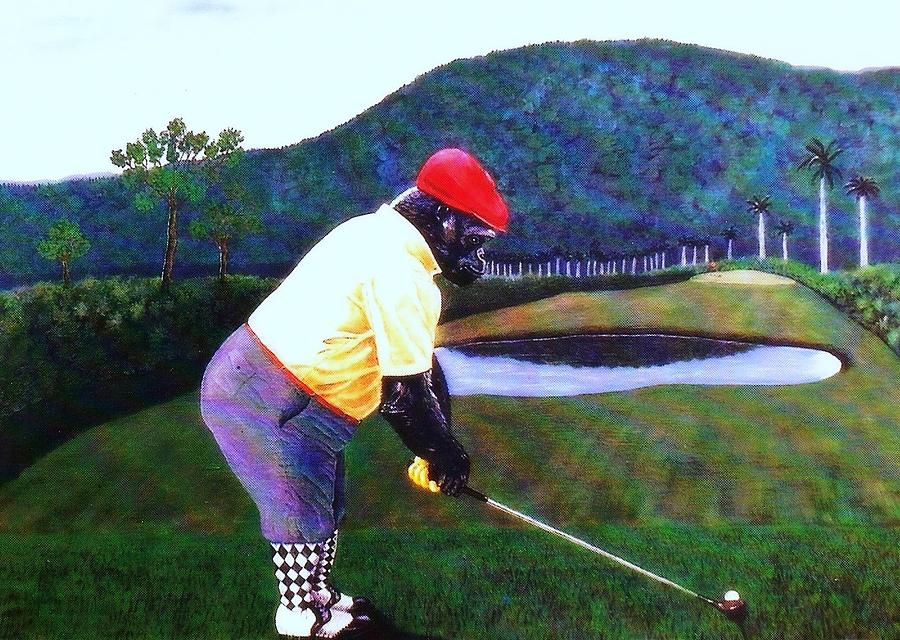 Golf Painting - Par Four by George I Perez