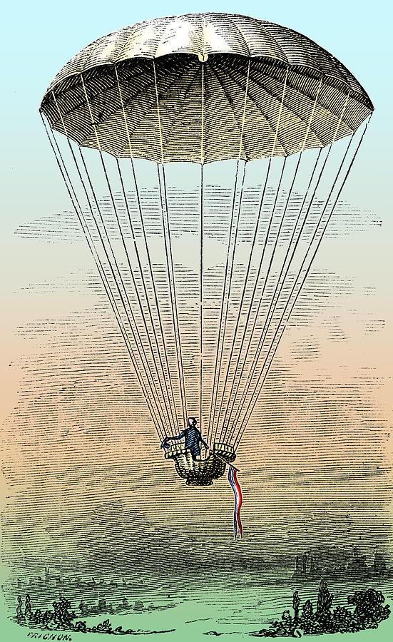 Parachute Descent, 1797 Photograph by Science Source