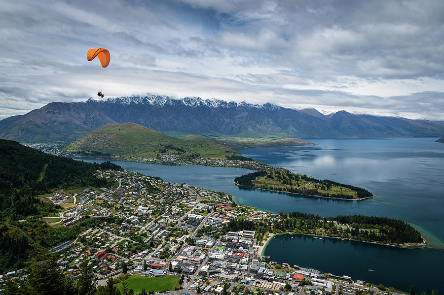 Parachute Over Queenstown Photograph by Nitichuysakul Photography