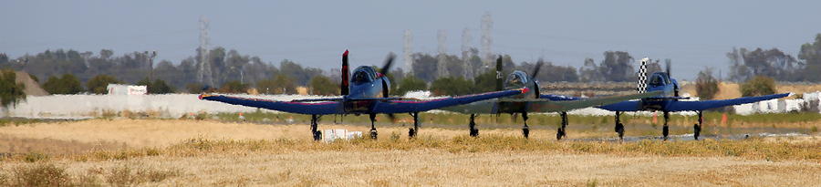 Parade of CJ-6s Taxi for Take-Off in the California Heat Photograph by John King