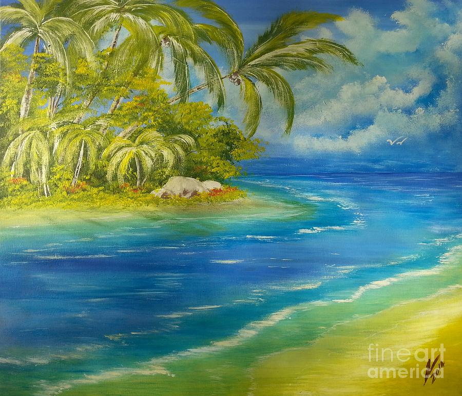 Landscape Painting - Paradise Beach by Collin A Clarke
