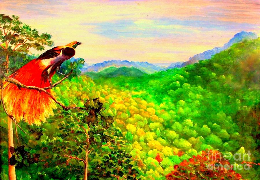 Bird Painting - Paradise Bird of Papua by Jason Sentuf
