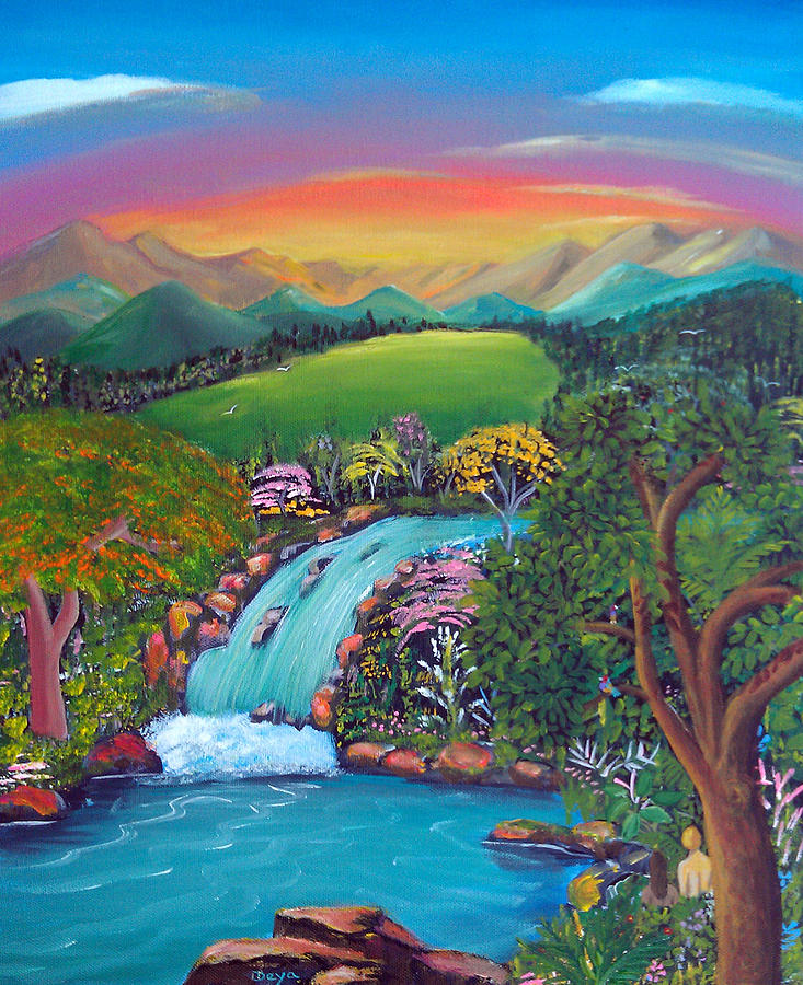 Landscape Painting - Paradise by Deyanira Harris
