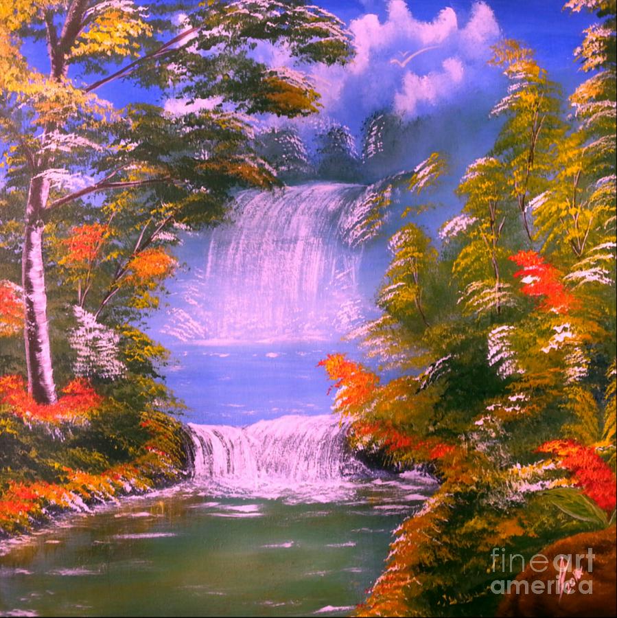 Paradise Falls' Poster, picture, metal print, paint by Kavan