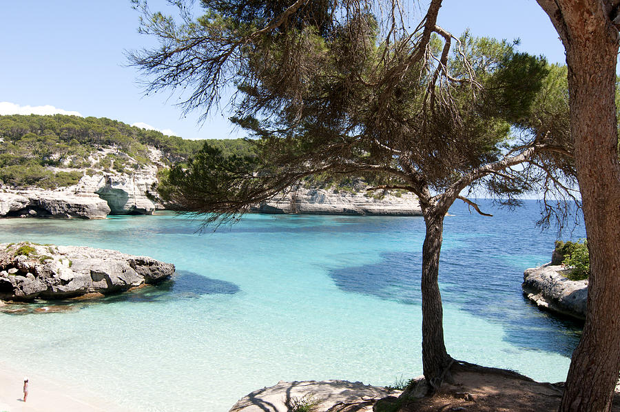 Paradise in Minorca is called cala mitjana beach where sand is almost white and sea is a deep blue  Photograph by Pedro Cardona Llambias