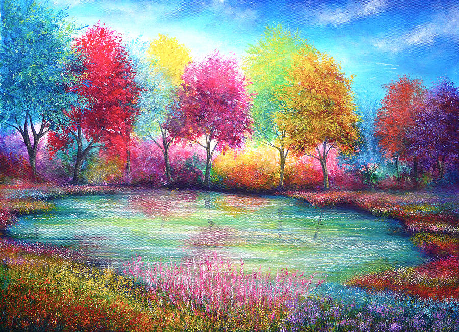 Paradise Pond Painting by Ann Marie Bone - Fine Art America