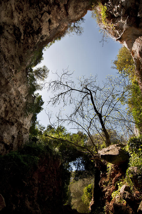 paradises door - Cova des Coloms - Es Migjorn in center of Menorca is an enormeous cave Photograph by Pedro Cardona Llambias