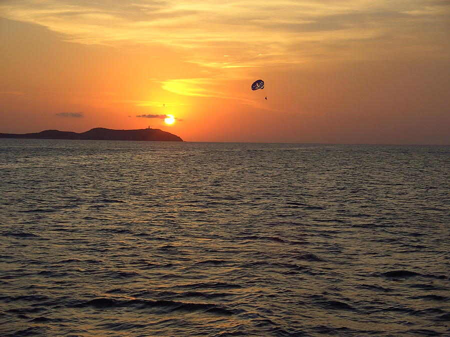 Paraglider at Sunset Photograph by Steve Kearns