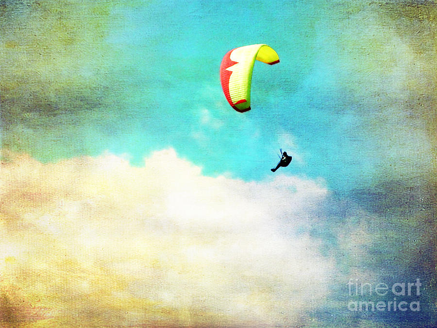 Sports Photograph - Paraglider Flying Above the Clouds by Cindy Singleton