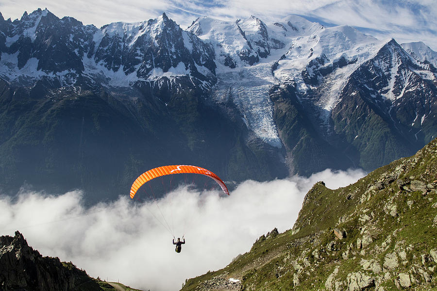 Paraglider Moments After Take Photograph by Thomas Bekker