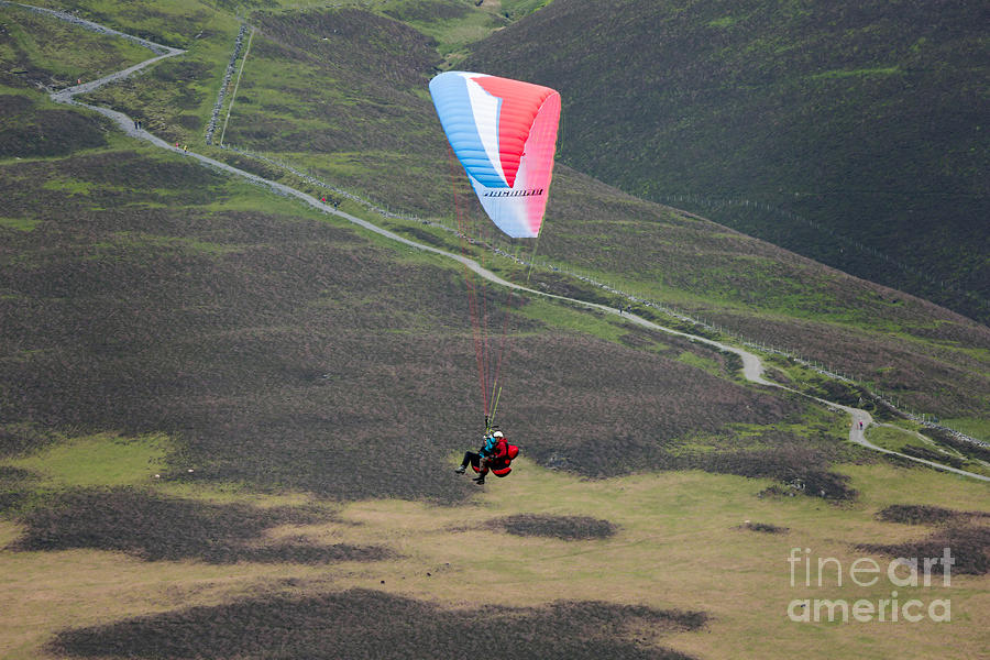 Paragliding lesson in the Lake District Photograph by Louise Heusinkveld