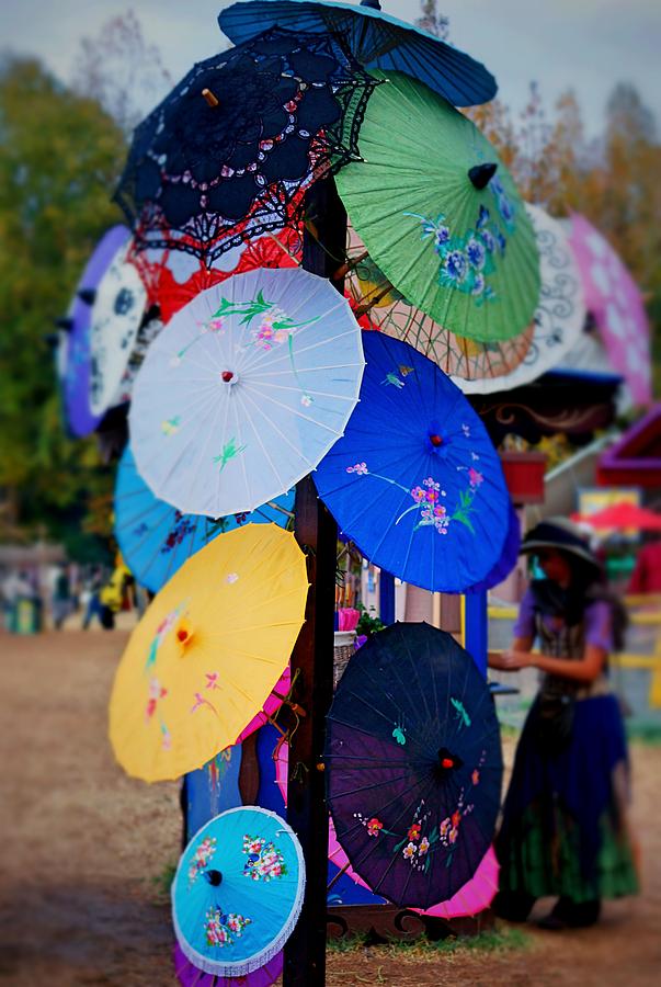 Parasol Vendor Photograph by Rodney Lee Williams
