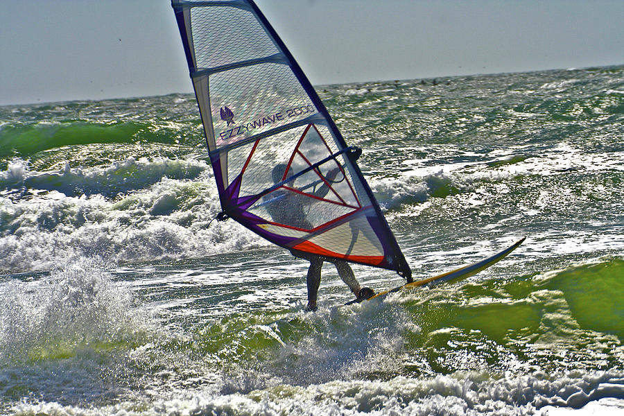 Windsufing at Ocean Beach Photograph by SC Heffner