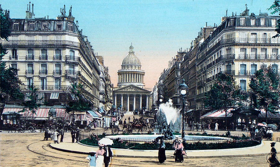 Paris 1910 Rue Soufflot And Pantheon Photograph by Ira Shander