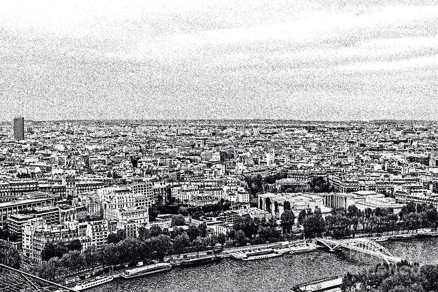 Paris and the Seine in Ink Photograph by Elvis Vaughn