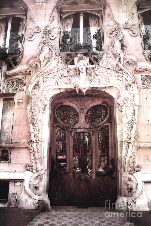 Paris Art Deco Doors - Paris Art Nouveau Doors and Paris Ornate Door Architecture Photograph by Kathy Fornal