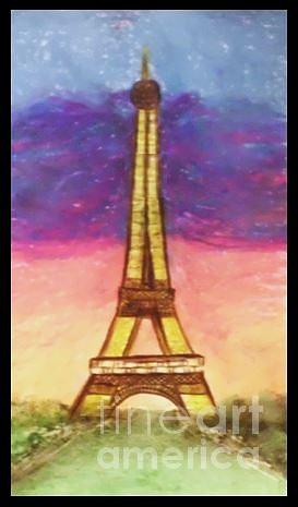 Paris at Sunset Drawing by Brandi Tadlock - Fine Art America