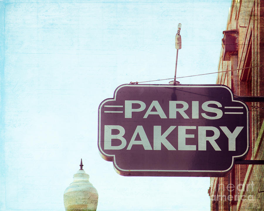 Vintage Sign Photograph - Paris Bakery by Sonja Quintero