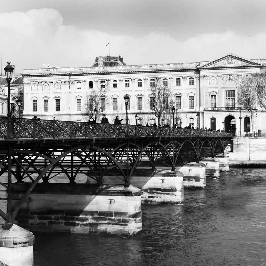 Paris Black and White Lovelock Bridge Photograph by Evie Carrier