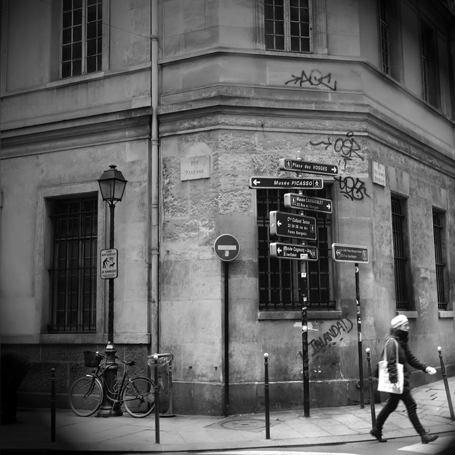 Paris Black and White Marais Photograph by Evie Carrier