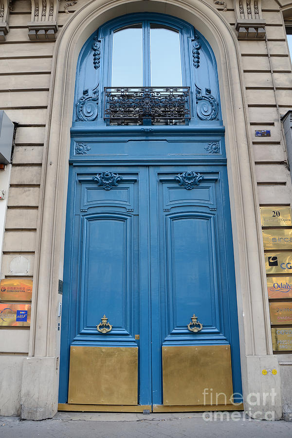 Paris Blue Doors - Paris Romantic Blue Doors - Paris Dreamy Blue Door Art - Parisian Blue Doors Art  Photograph by Kathy Fornal