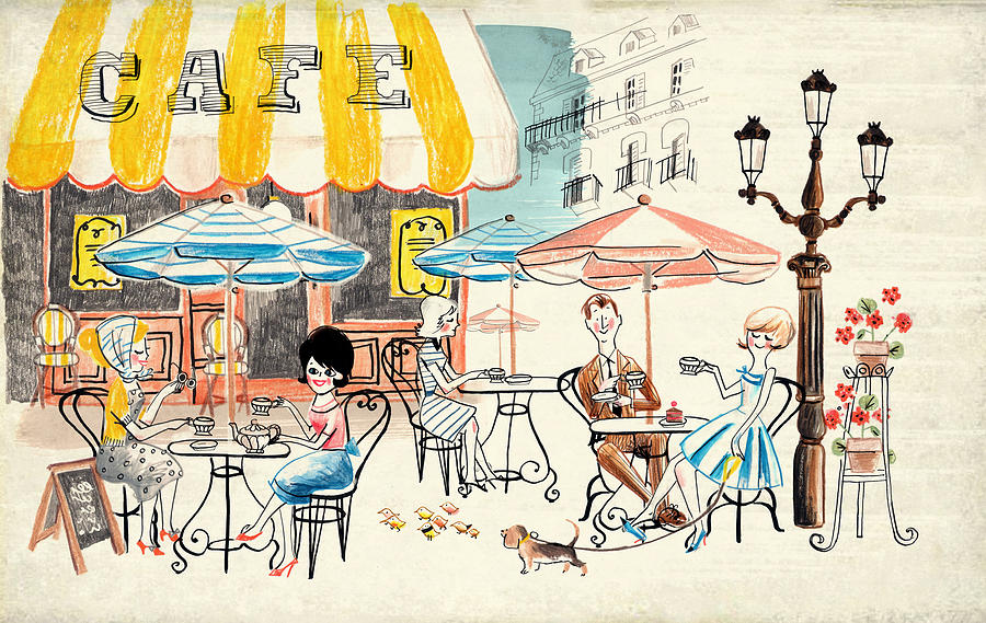 Paris café Drawing by Luciano Lozano