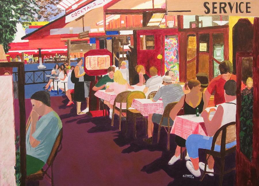 Paris Cafe at Dusk Painting by David Bartsch