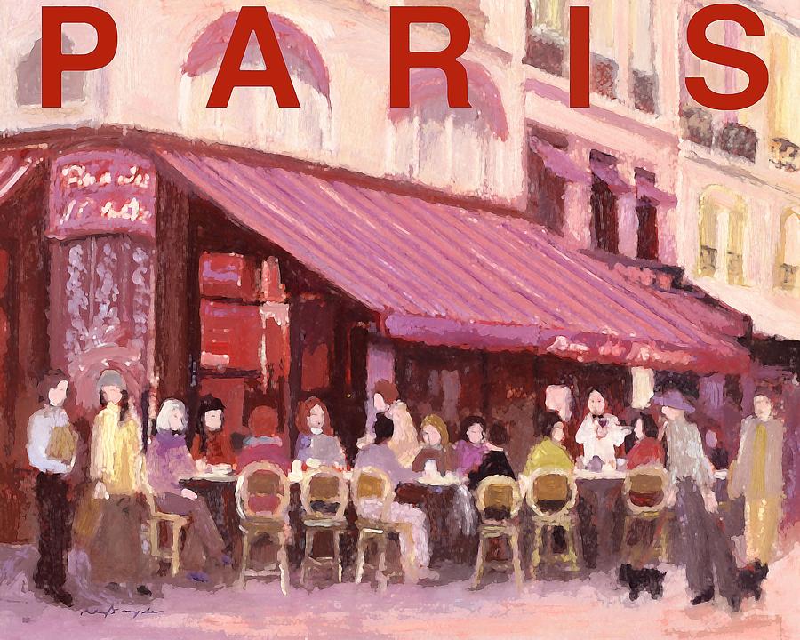 Paris Painting - Paris cafe bar by J Reifsnyder