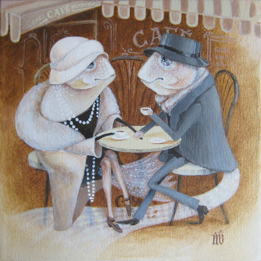 Paris Cafe Painting by Marina Gnetetsky