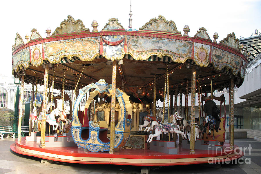 Carousels Of Paris Photograph - Paris Carousels Merry Go Round Horses - Paris Carousel Rides Fine Art Photography by Kathy Fornal
