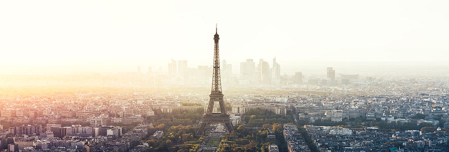 Paris Cityscape Panorama With Eiffel Tower Photograph by Borchee