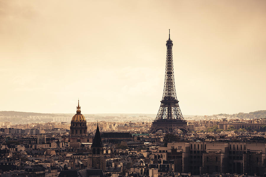 Paris Cityscape With Eiffel Tower Photograph by Borchee